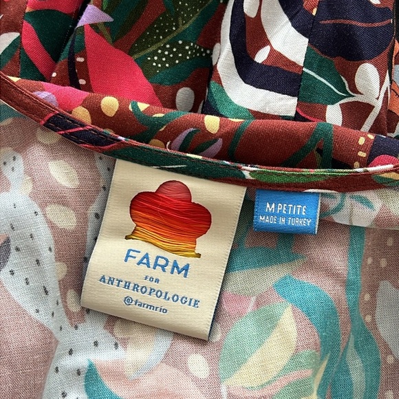 Farm Rio for Anthropologie Fiesta Wrap Maxi Dress Petite Medium - Picture 3 of 11